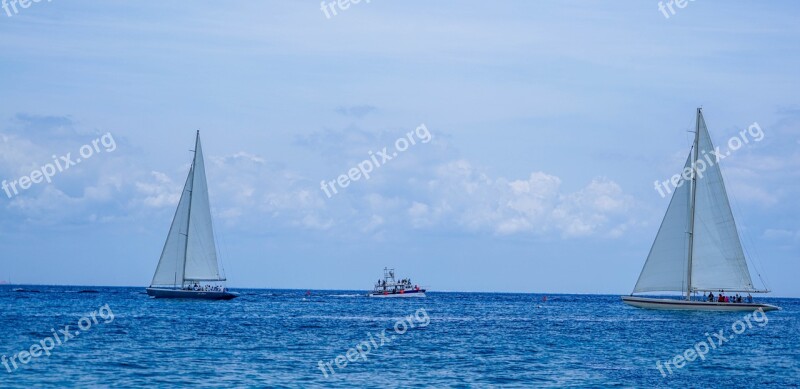 Sailing Sail Boats Sea Water Ocean