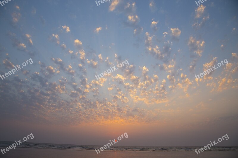 Sunset Seashore Beach Coast Sea