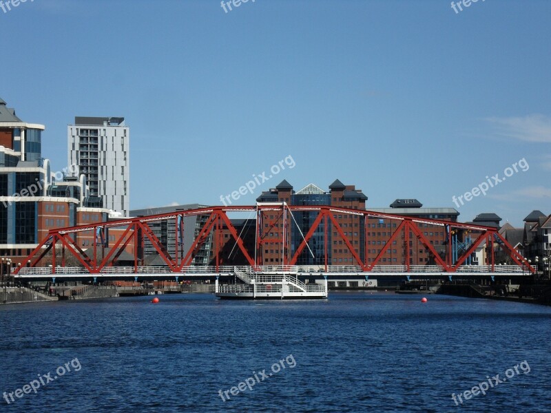 Salford Quays Bridge Dockland Manchester Docks Port