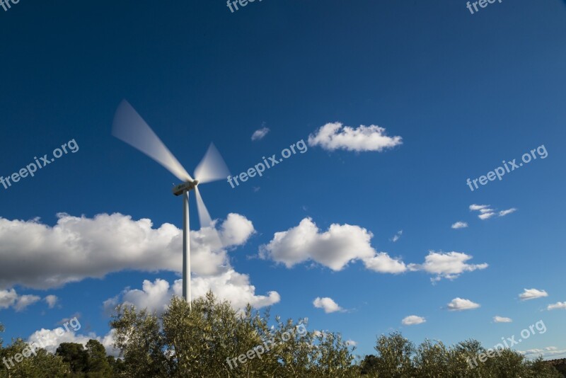 Windmill Wind Wind Turbine Power Sunset