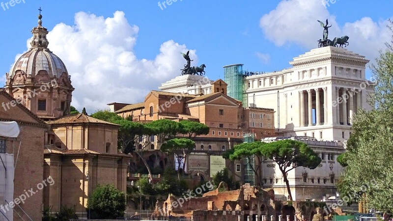 Italy Rome Building Antique Columnar