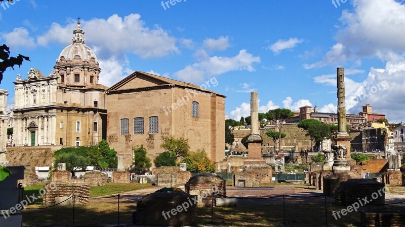 Italy Rome Building Antique Columnar