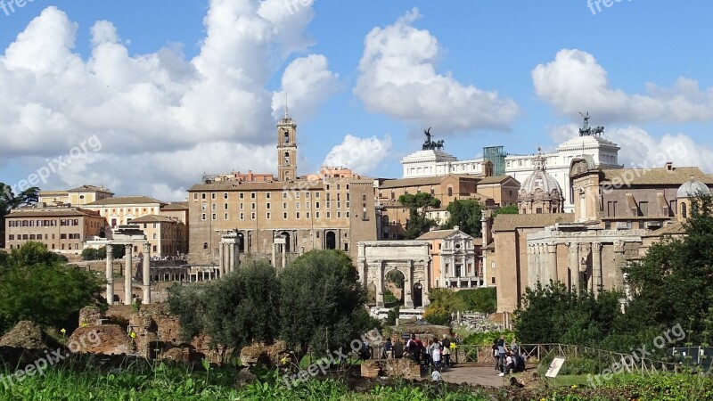 Italy Rome Building Antique Columnar