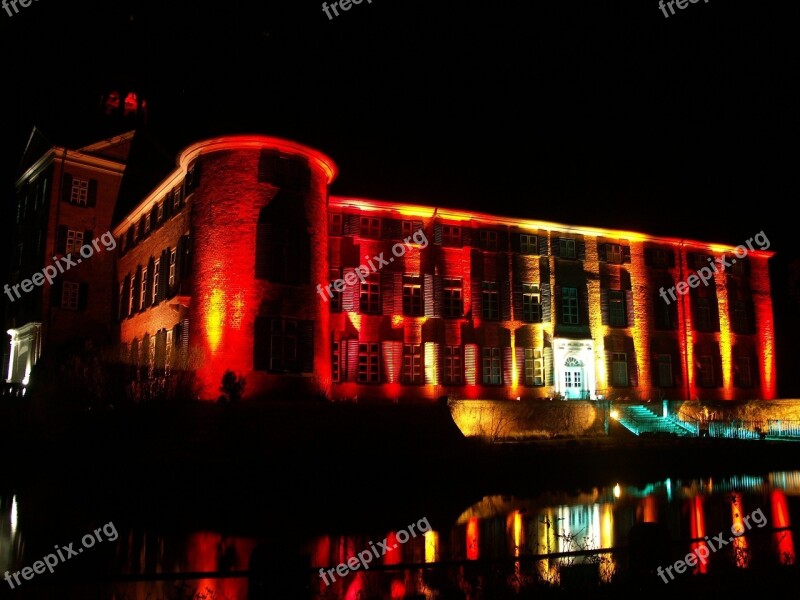 Eutiner Schloss Building Eutin Night Photograph Free Photos