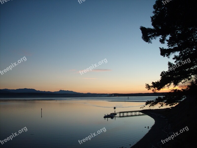 Fort Flagler Puget Sound Sunset Pacific Washington