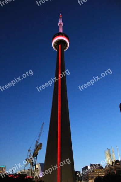 Toronto Tower View Canada Night