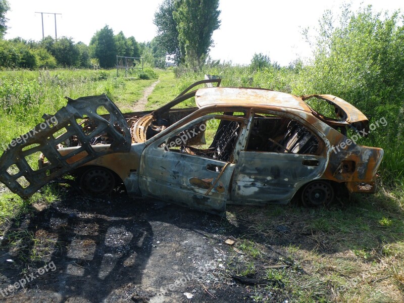 Burnt Car Vandalism Vehicle Wreck