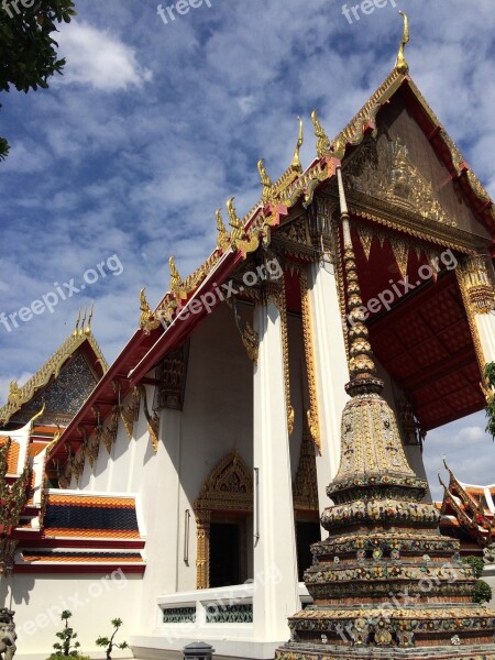 Temple Bangkok Thailand Buddhism Wat