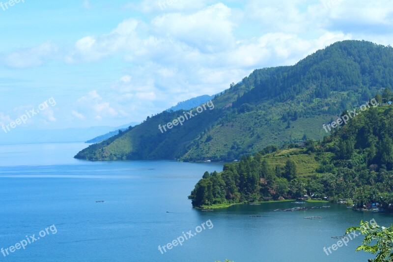 Blue Mountain Sky Indonesia Landscape