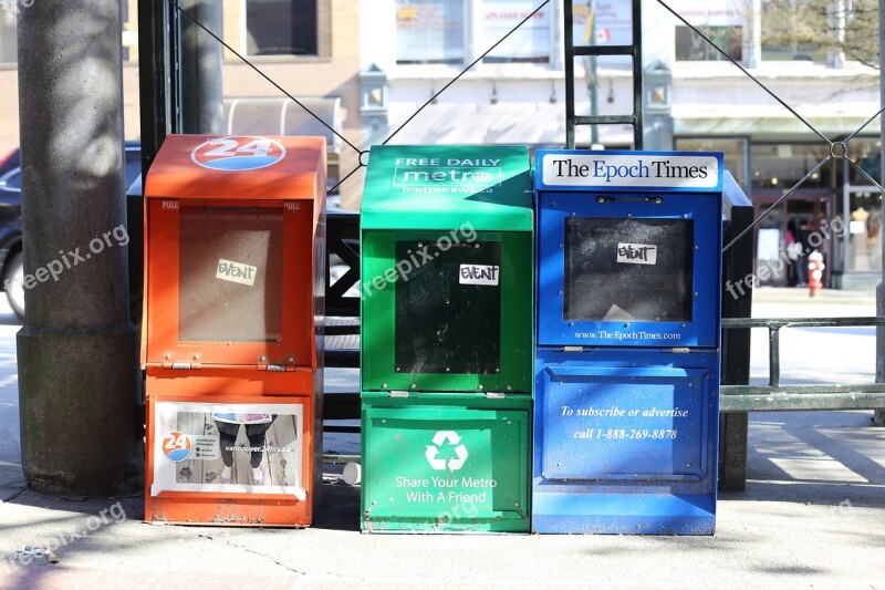 Vancouver Newspaper Dispenser Canada Metro