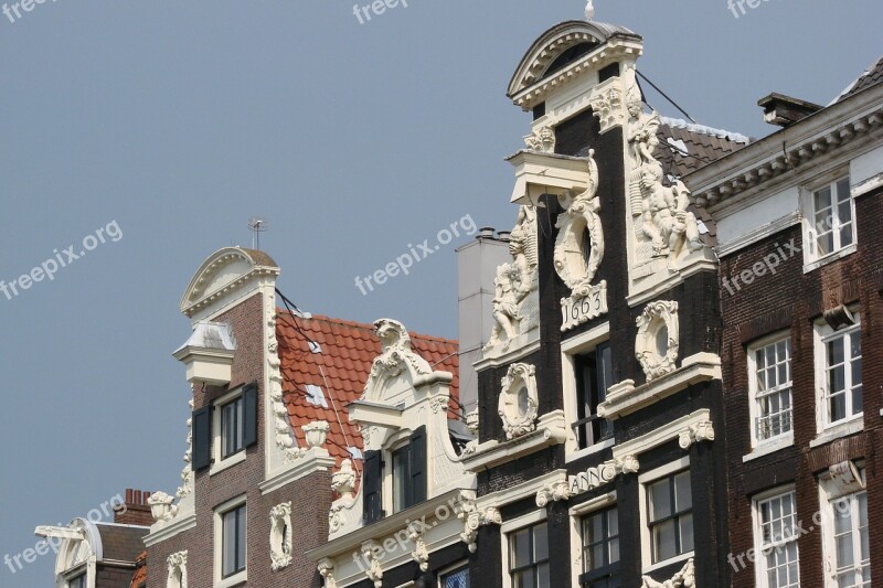 Amsterdam Houses Façades Canal Free Photos