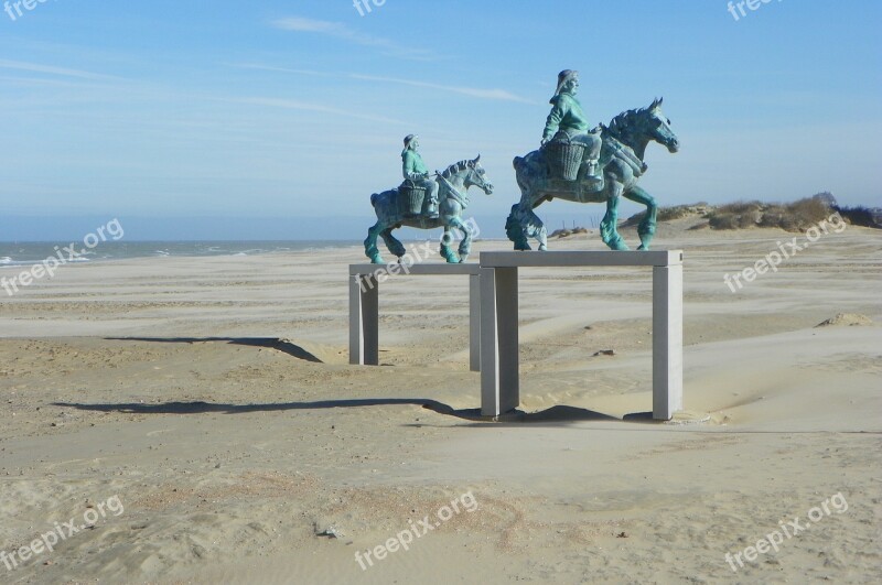 Horse Fisherman Fishermen Shrimp Fishermen Belgium