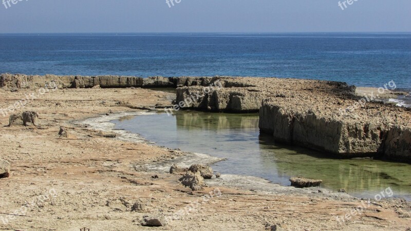 Cyprus Ayia Napa Makronissos Rocky Coast Landscape