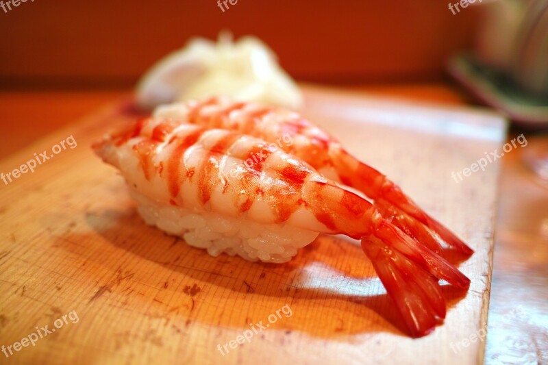 Food Sushi Shrimp Tiger Prawn Restaurant