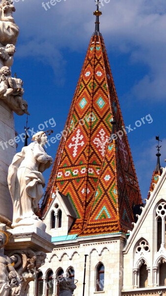 Budapest Cathedral Roof Ancient Historic