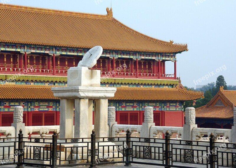 China Pekin Forbidden City Sundial Forbidden City Beijing