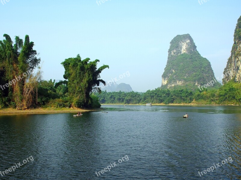 China Yangshuo Li River Dampness Reflections