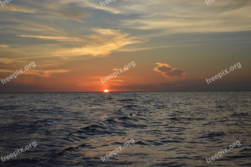 Sea Loneliness Evening Nature Beach