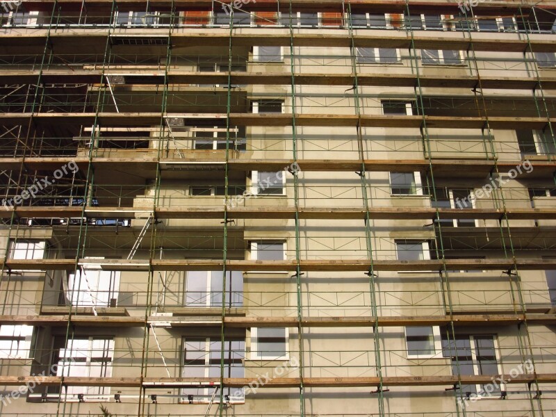 Scaffold Facade Site Housebuilding Free Photos