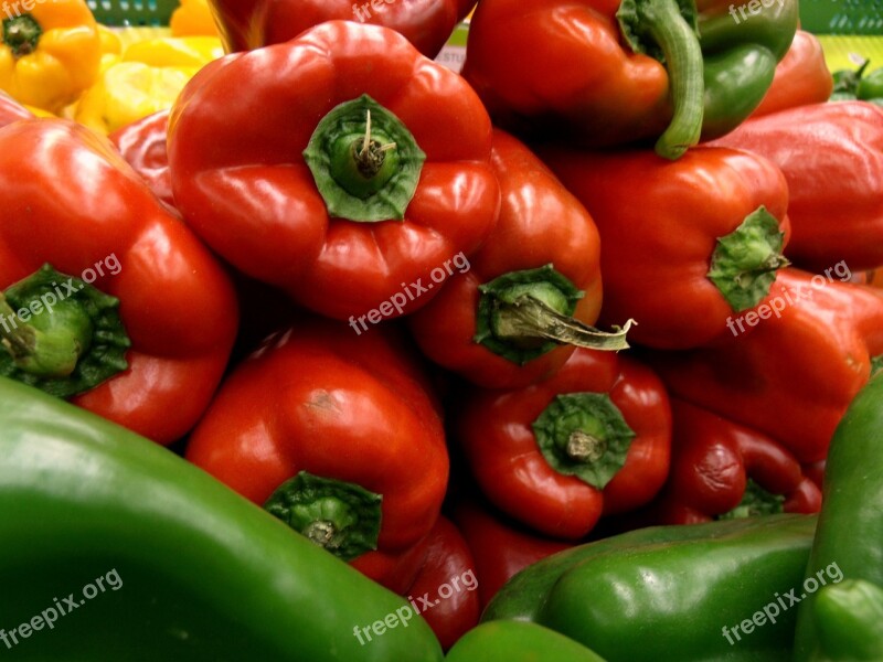 Bell Peppers Red Vegetables Free Photos