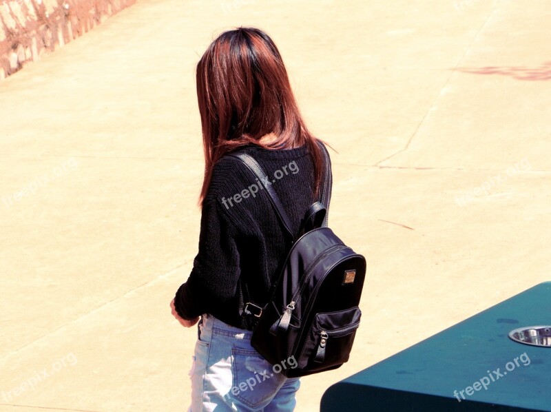 Student Figure Turned Rear View Backpack