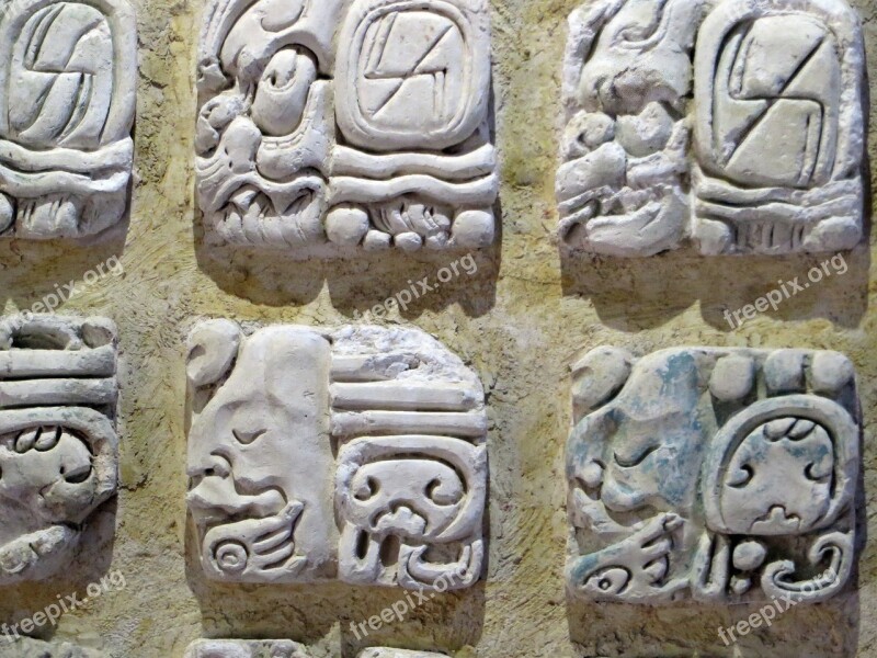 Palenque Museum Mayan Glyphs Writing Sign