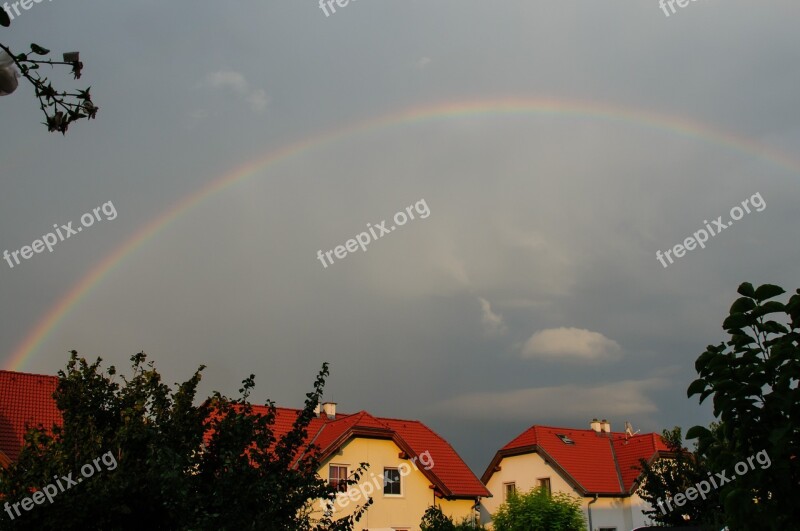 Rainbow Mood Nature Sky Clouds