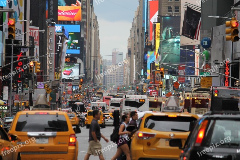 In New York City Mass Crowded Taxi Yellow