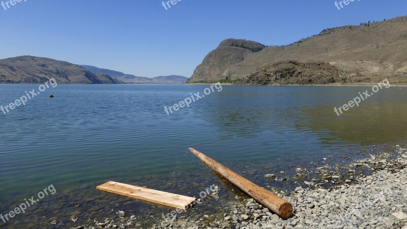 Kamloops Lake Lake Wood Driftwood Landscape