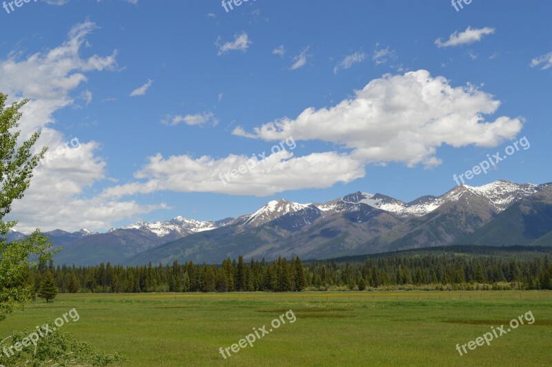 Montana Mountains Swan Range Landscape Summer