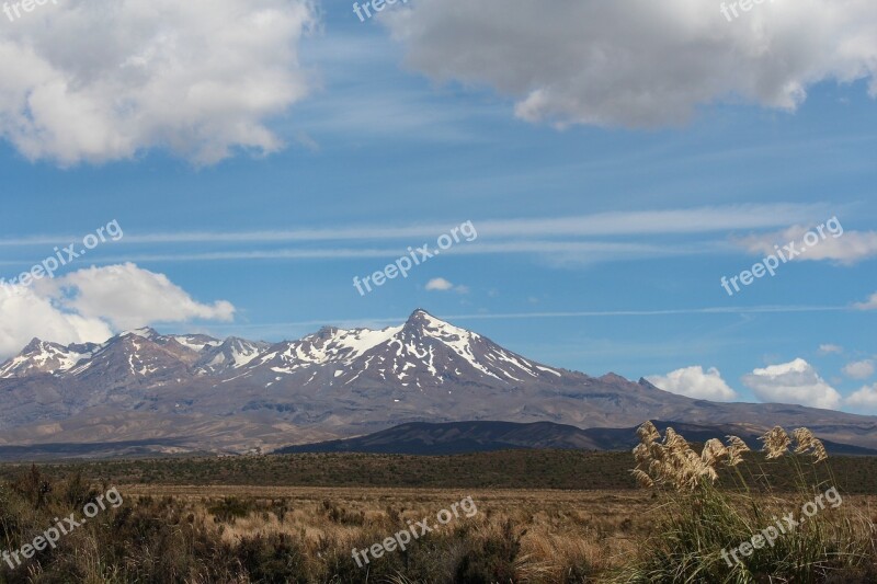 Mountains Clouds Sky Nature Landscape