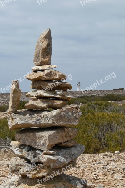 Stones Tower Stacked Lighthouse Balance