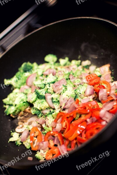 Cooking Vegetables Stove Food Dinner