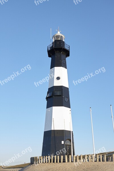 Lighthouse Sky North Sea Holland Netherlands