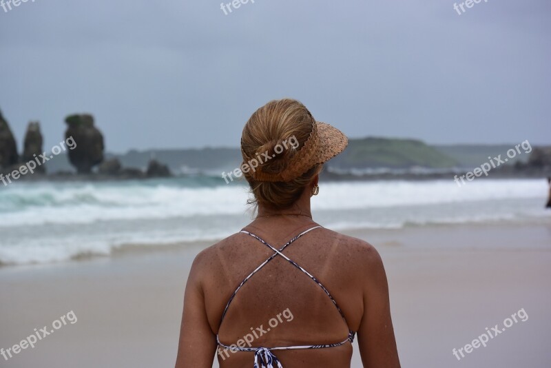 Woman Beach Noronha Island Back View