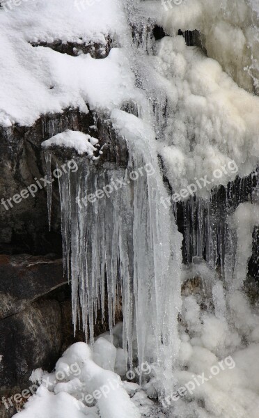 Icicle Fluent Rock Snow Winter