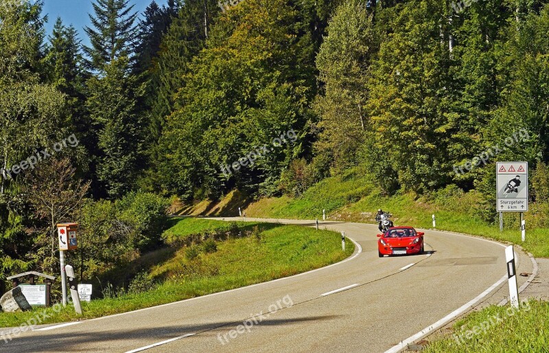 Schwarzwaldhochstraße Sports Car Motorcycle Sporty Emergency Telephone