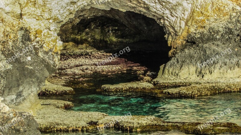 Cyprus Ayia Napa Sea Cave Rocky Coast Free Photos