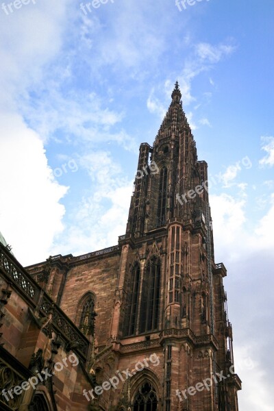 Cathedral Strasbourg Sky Alsace Religion