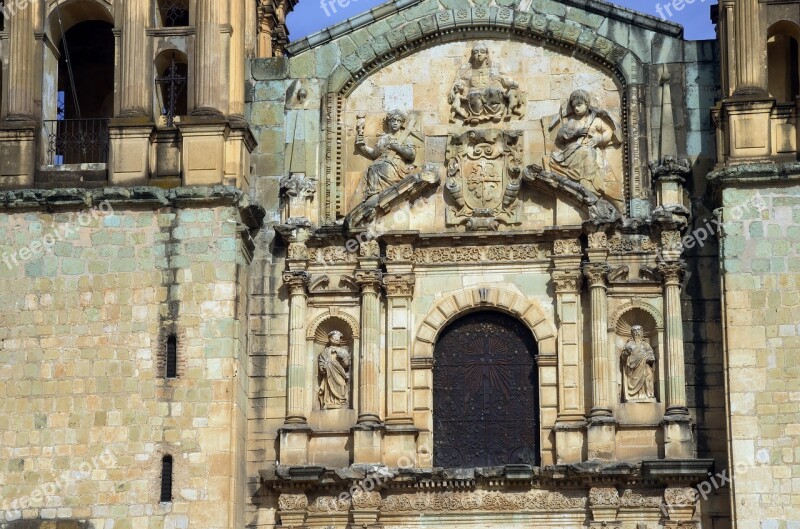 Mexico Oaxaca Cathedral Pediment Baroque