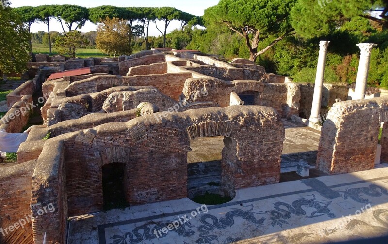 Italy Ostia Antica Ruins Archaeological Site