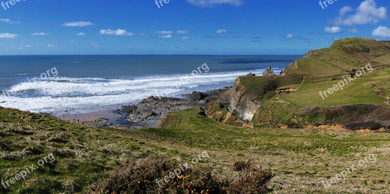 Sandymouth Beach Cornwall England Britain Uk