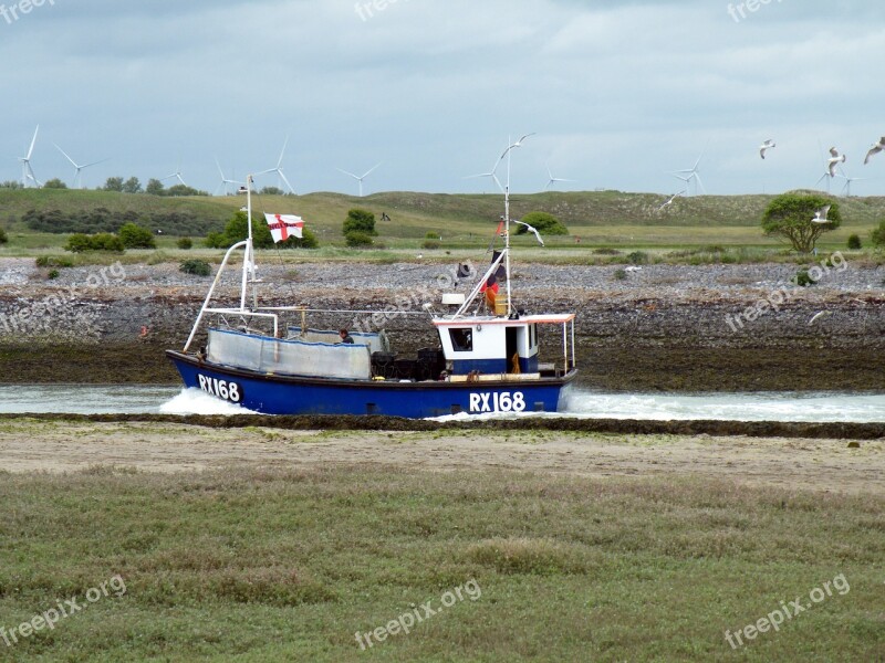 Fishing Boat Fishing Boat Seagulls Marine