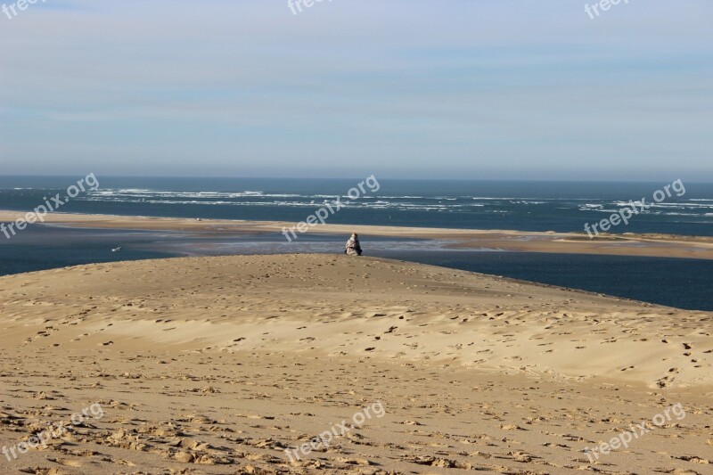 Dune Du Pyla Aquitaine Sand Dune Ridge Sea