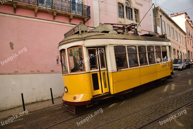 Lisbon Travel Yellow Holidays Tram