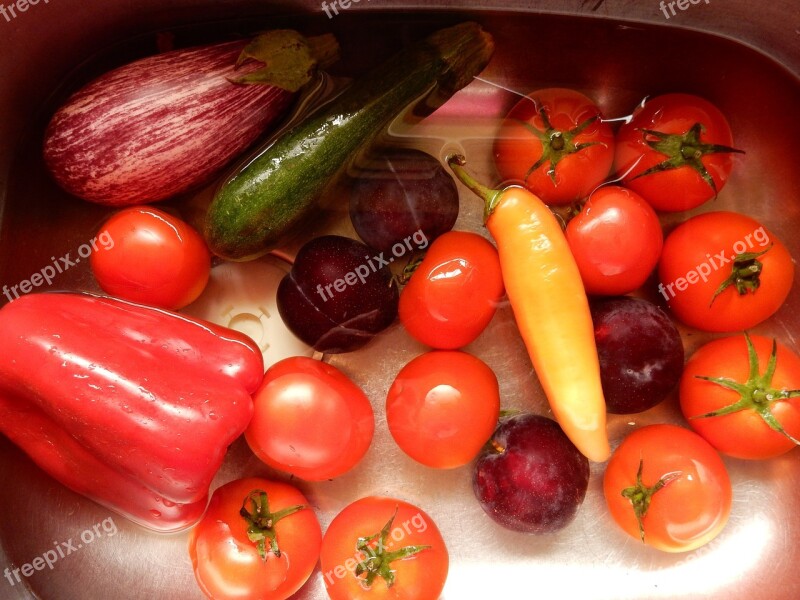 Tomatoes Aubergine Capsicum Red Pepper