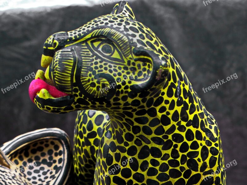 Mexico Jaguar Trinket Earthenware Ceramic