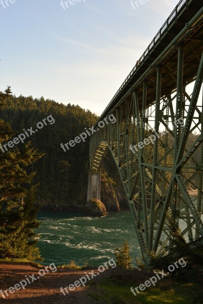 Deception Pass Washington Bridge Anacortes Pass