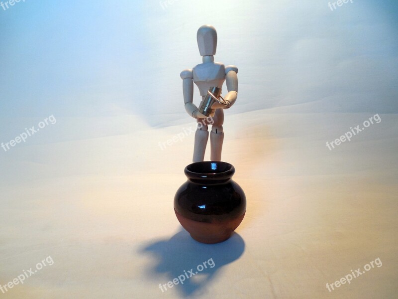 Vase Draw Vessel Holzfigur Figure