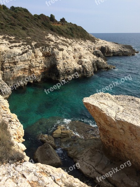 Croatia Adria Coastline Rocks Sea